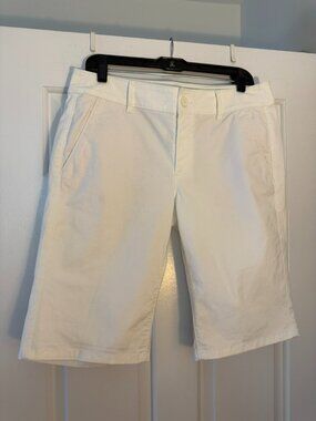 LOFT Outlet White Cotton Bermuda Shorts - 12" Inseam - Size 8